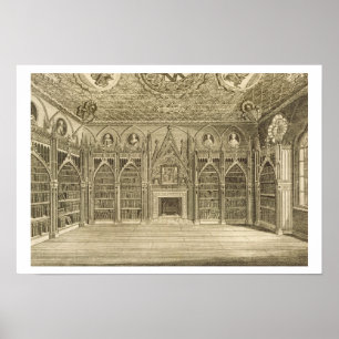Pôster A biblioteca, gravada por Godfrey, 'de Descriptio