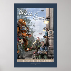 Pôster A biblioteca pública - painel deixado (20x30")