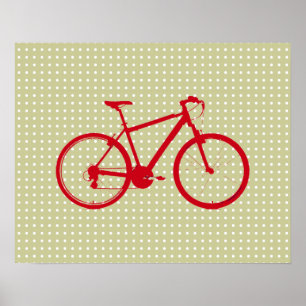 Pôster a bicicleta vermelha