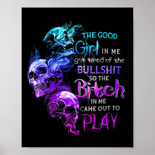 Poster A Boa Menina Em Mim Se Cansou Do Crânio De Touro R