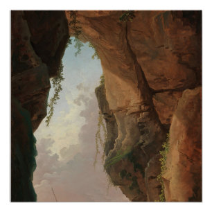 Pôster A Boca de uma Caverna (1784) Hubert Robert