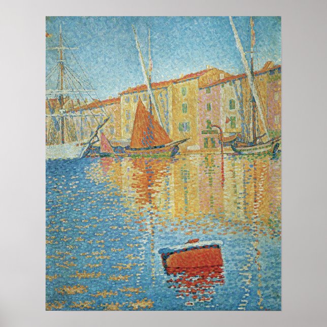 Poster A boia vermelha de Paul Signac, Pointilismo da Vin (Frente)