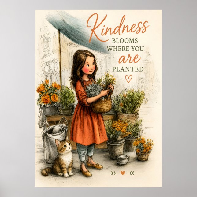 Poster A Bondade Floresce Suavemente Todos os Dias (Frente)