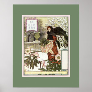 Pôster A bonito gardenadora clássica da arte suíça france