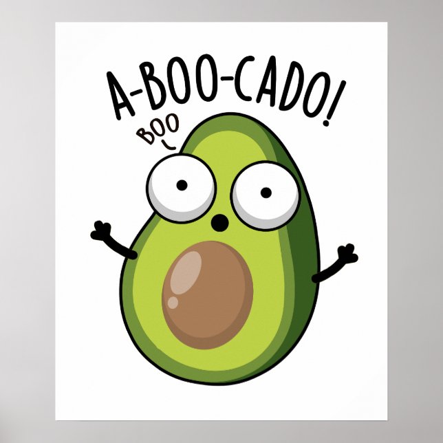 Poster A-boo-cado Piadas Assustadoras de Abacate Engraçad (Frente)