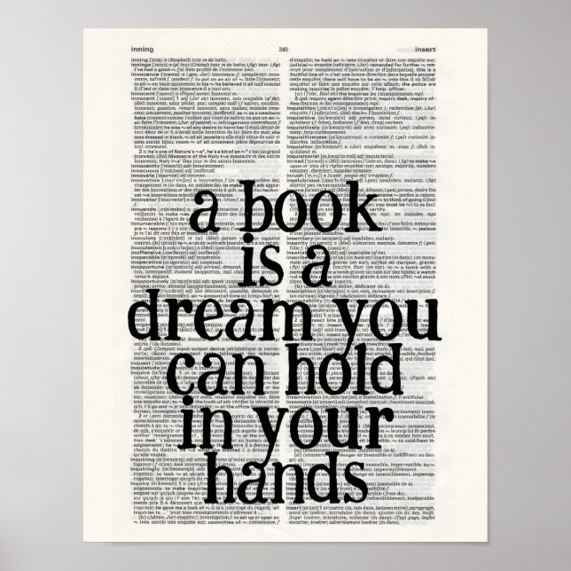Poster a book is a dream you hold in your hands (Frente)