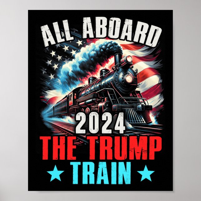 Poster A Bordo Do Trem De 2024 Trump 2024 Americano (Frente)