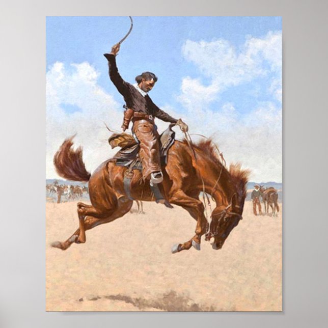 Poster A Buck Jumper 1893 - Frederic Remington (Frente)