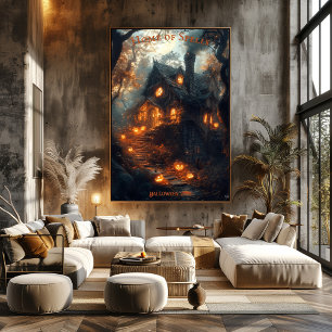 Poster A Cabana da Bruxa Halloween com Jacks Iluminados