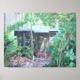 Pôster A cabine de laguna no centro espiritual de Meher