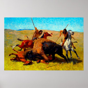 Poster A Caça ao Búfalo Frederic Remington 1890