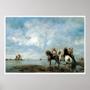 Poster A caça da garça-real (Argélia), Eugene 1865