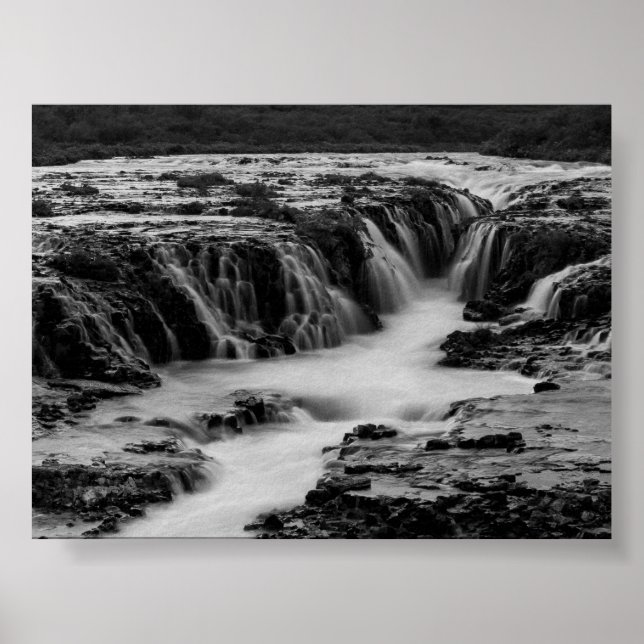 Poster A cachoeira Bruararfoss na Islândia (Frente)