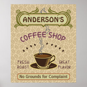 Poster A cafetaria com o copo cria seus próprios