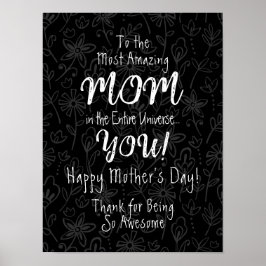 Poster A Caligrafia mais bonita da mamãe é negra e branca