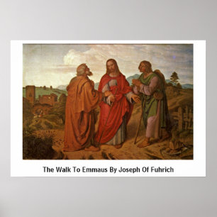 Poster A caminhada a Emmaus por Joseph de Fuhrich