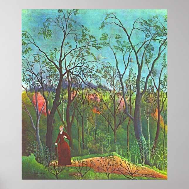 Poster A caminhada na floresta pelo Posto Henri Rousseau (Frente)