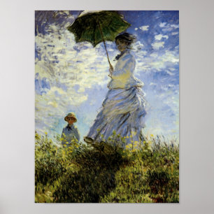 Poster A caminhada, senhora com um parasol