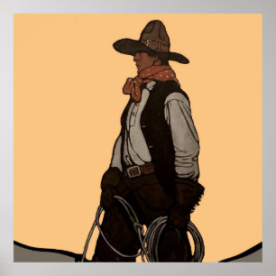 Poster A Capa da Revista The Cowboy por NC Wyeth