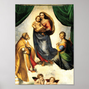 Pôster A Capela Sistina Madonna de Rafael. 1513-14