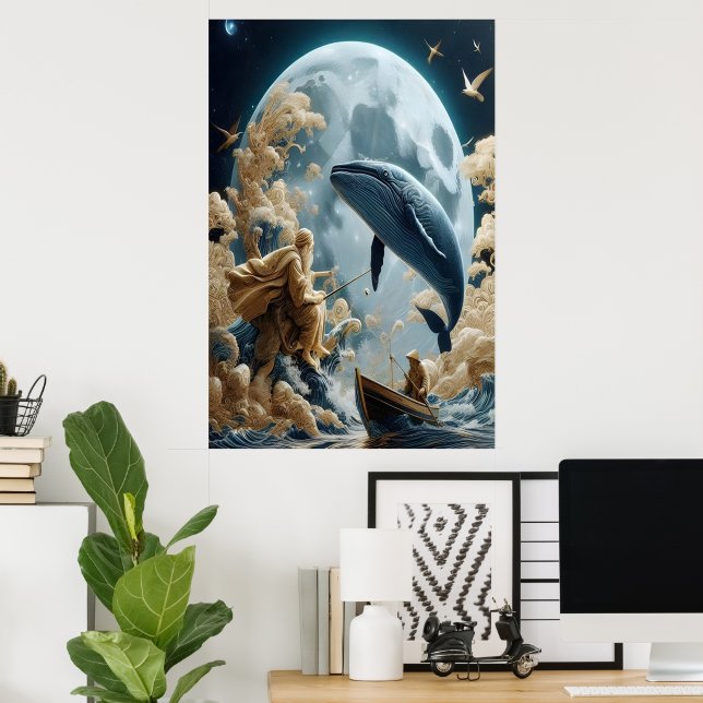 Poster A captura lunar do pescador (Escritório em casa)