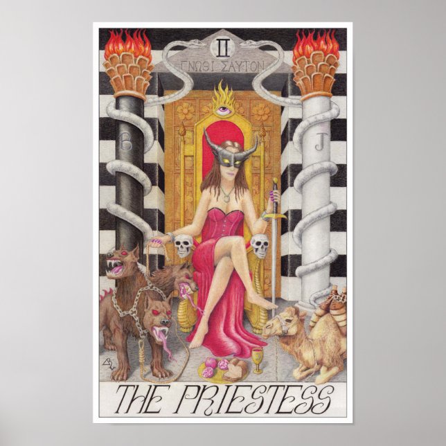 Poster A carta da Sacerdotisa do tarot (Frente)
