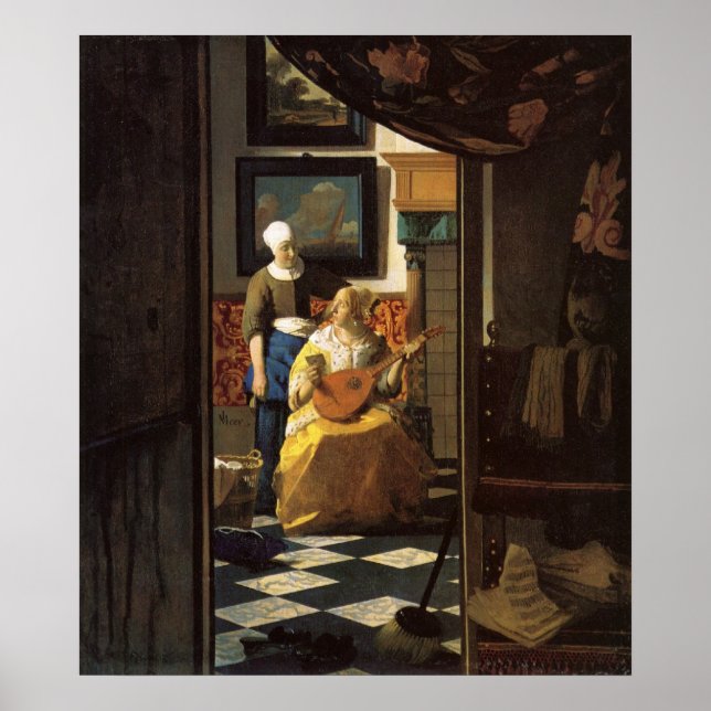 Poster A carta de amor de Johannes Vermeer (Frente)