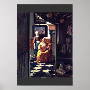 Pôster A carta de amor, por Johannes Vermeer