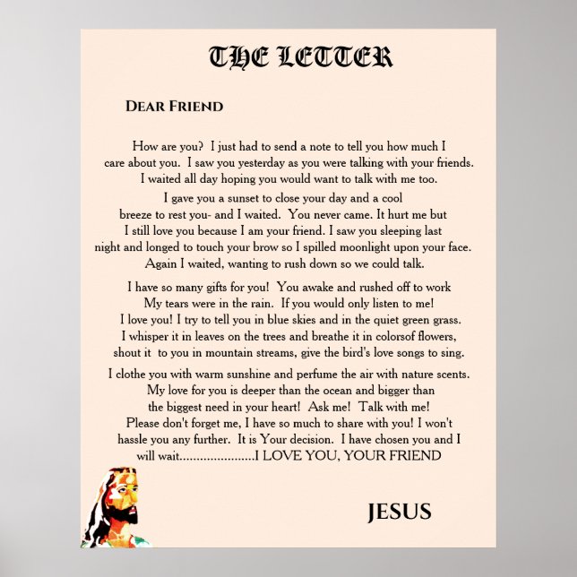 POSTER A CARTA DE JESUS  (Frente)