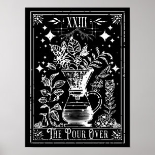 Poster A Carta de Tarô de Café Vertido
