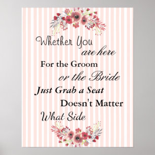 Poster A carta do assento do casamento, senta "onde" o