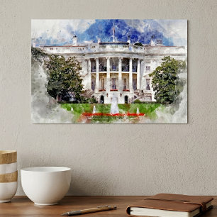 Poster A Casa Branca em Washington, DC – Fachada Sul