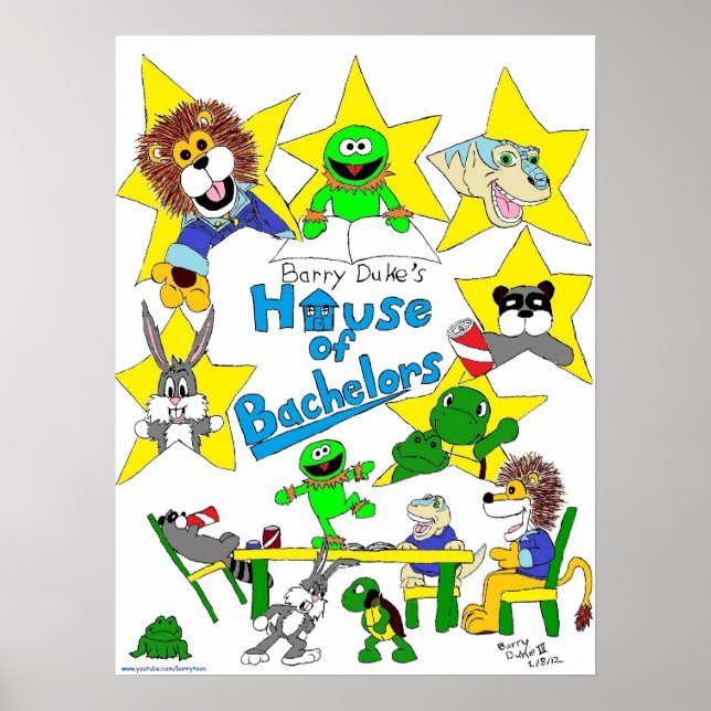 Pôster A CASA DOS SOLTEIROS de Barry Duke (Frente)