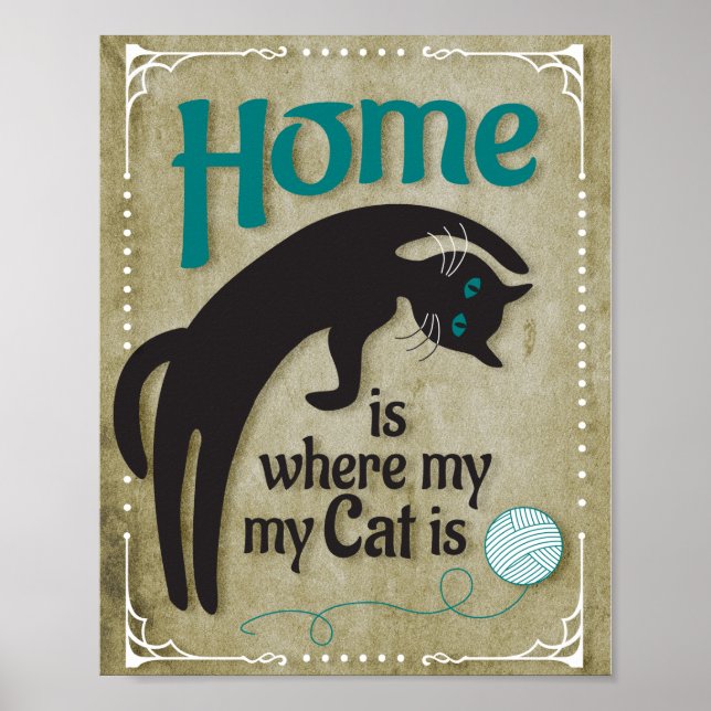 Poster A casa é onde meu gato está (Frente)