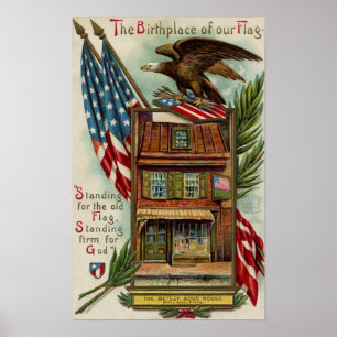 Pôster A casa, Eagle & bandeira de Betsey Ross