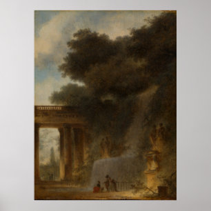 Poster A Cascata - Arte Paisagem de Fragonard