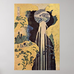 Poster A Cascata de Amida por Katsushika Hokusai
