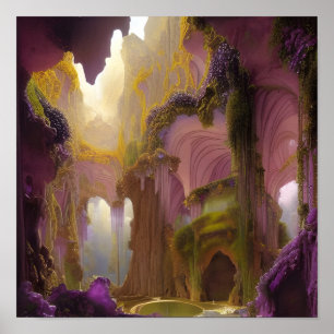 Poster A Caverna da Arte Digital Ametist Geodes