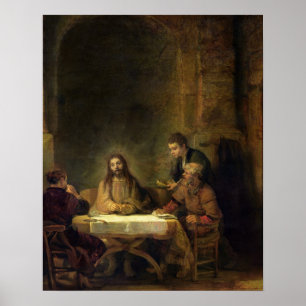 Pôster A ceia em Emmaus, 1648 (óleo no painel)