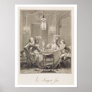 Poster A ceia fina, 1781, gravado por I.S. Helman (17