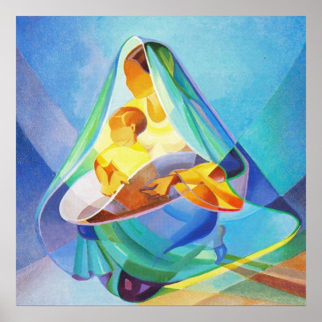 Pôster A cena da natividade oriental, Mary com Jesus, (Frente)