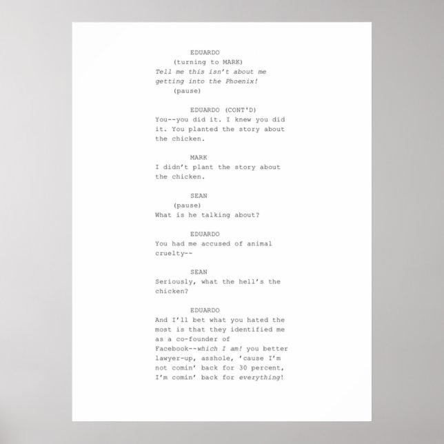 Poster A cena da tela da Rede Social (Frente)