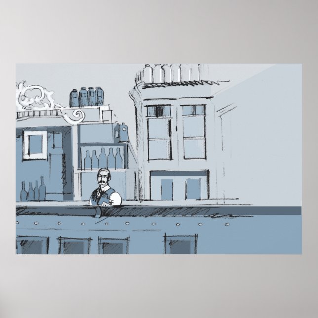 Poster A cena do Bar dos anos 80 - direita (Frente)