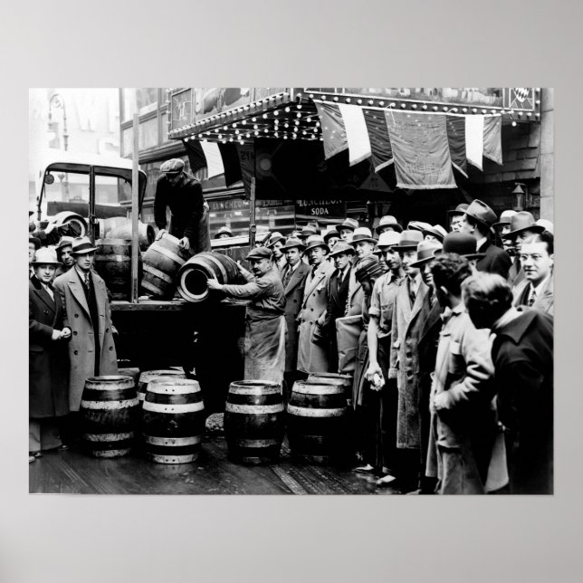 PÔSTER A CERVEJA KEG É FORNECIDA NO FINAL DE 1933. (Frente)