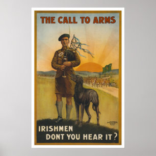 Poster A chamada aos braços, guerra mundial irlandesa