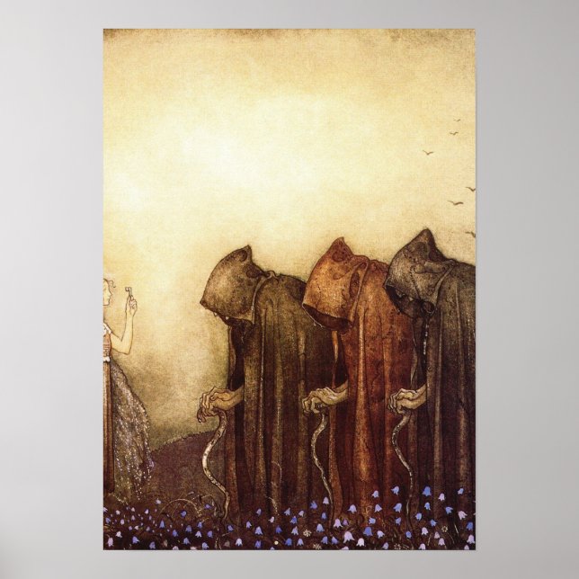 Poster “A Chave Dourada” John Bauer Aquarela (Frente)