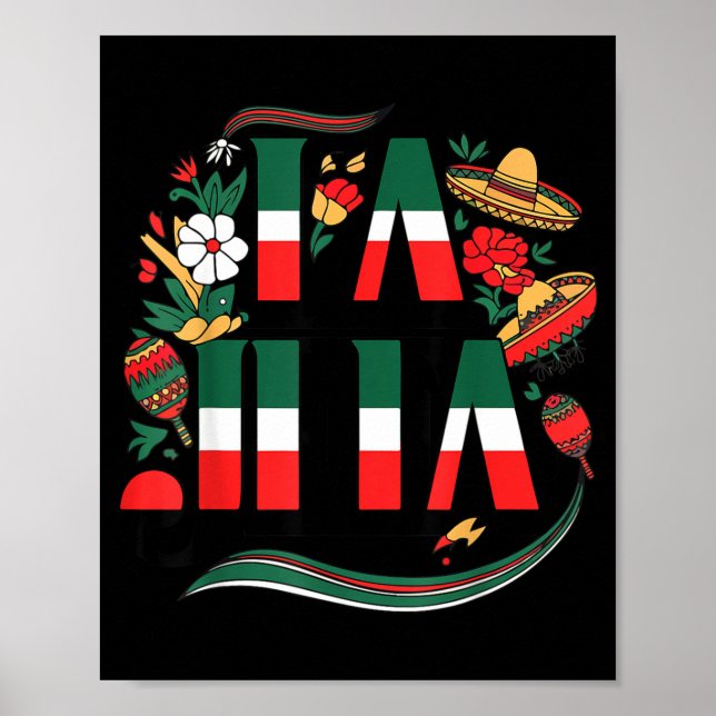 Poster A chefe cinco de maio engraçada mãe mexicana dia d (Frente)