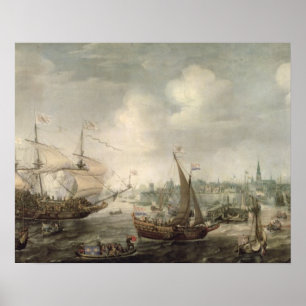 Pôster A chegada de Fredrick V em Vlissingen em 1613 (o
