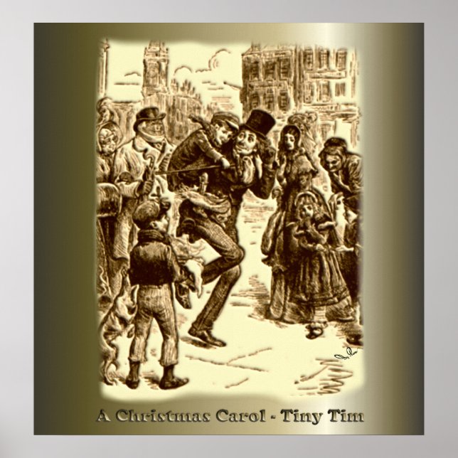 Pôster "A Christmas Carol" "Bob Cratchit and Tiny Tim" "T (Frente)