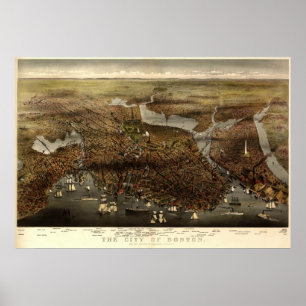 Pôster A cidade de Boston, 1873